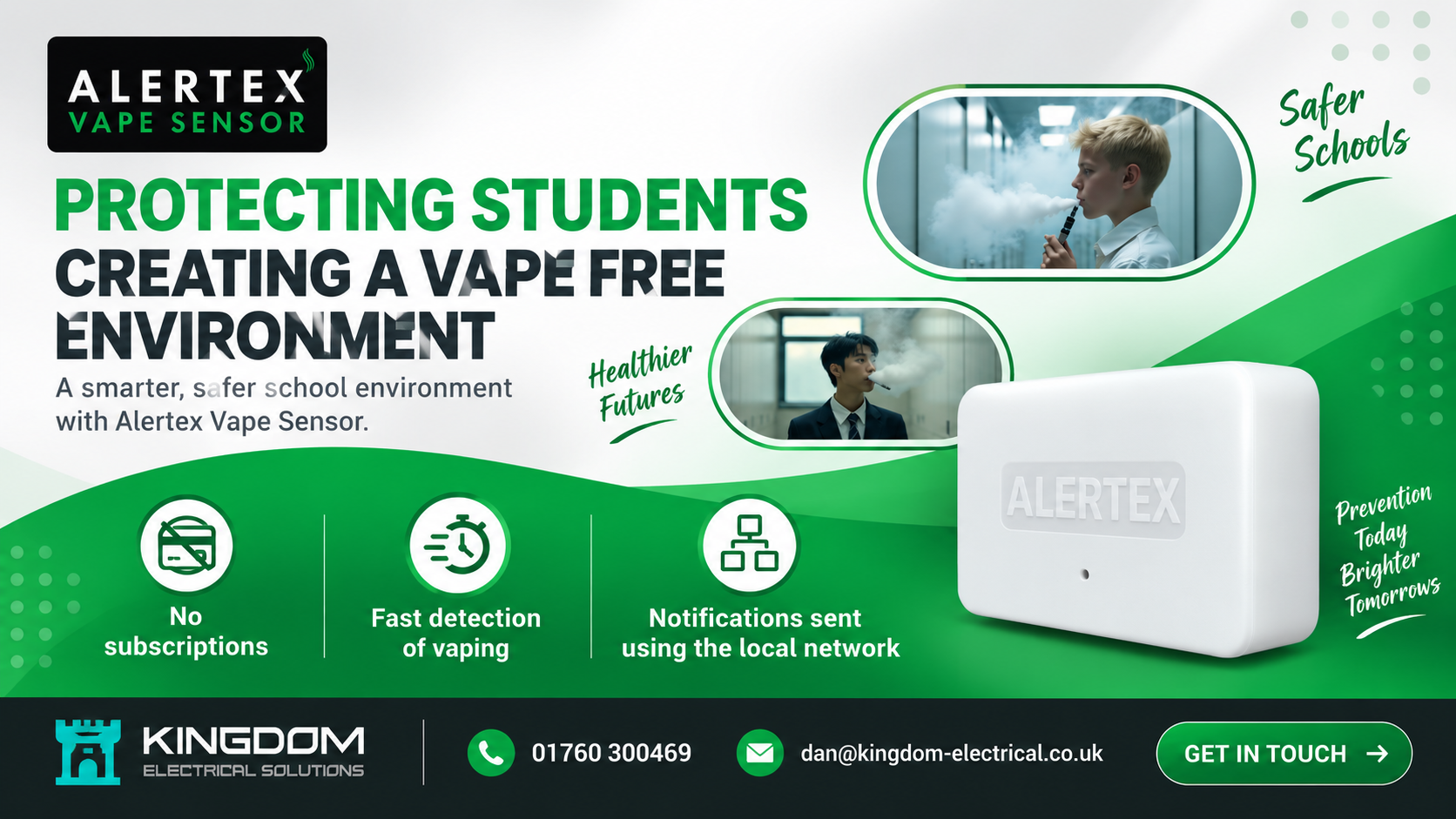 AlertEx Vape Sensor school safety banner